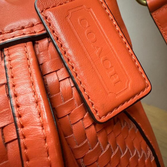 Coach F23048 Kristin woven large bag in burnt orange leather - Picture 4 of 8